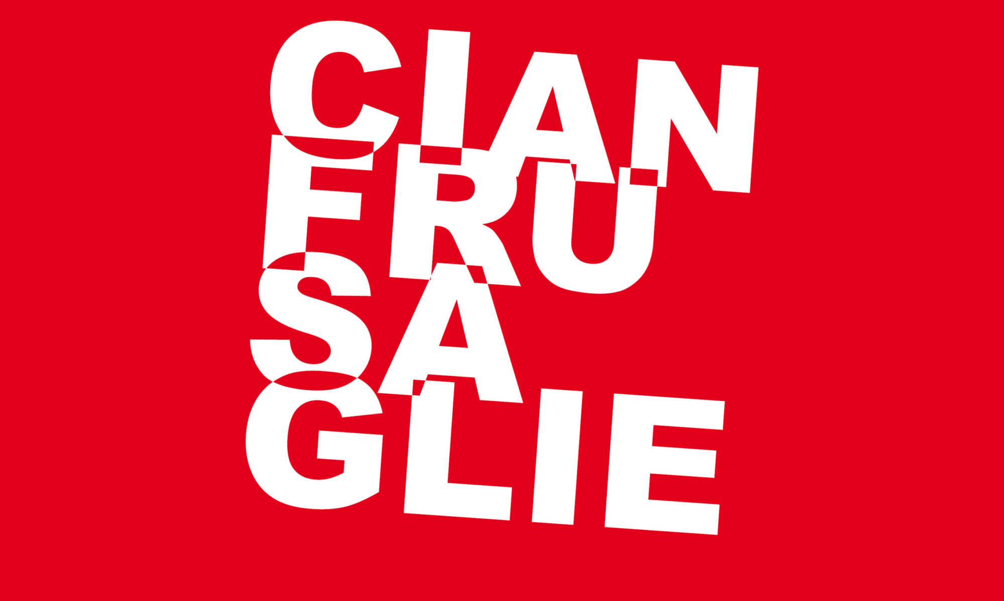 Logo Cianfrusaglie 2025 con sfondo rosso